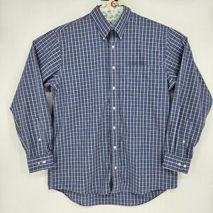 Allen‎ Edmonds Shirt Mens XL Button Down Long Sleeve Plaid Casual Wrinkle Free